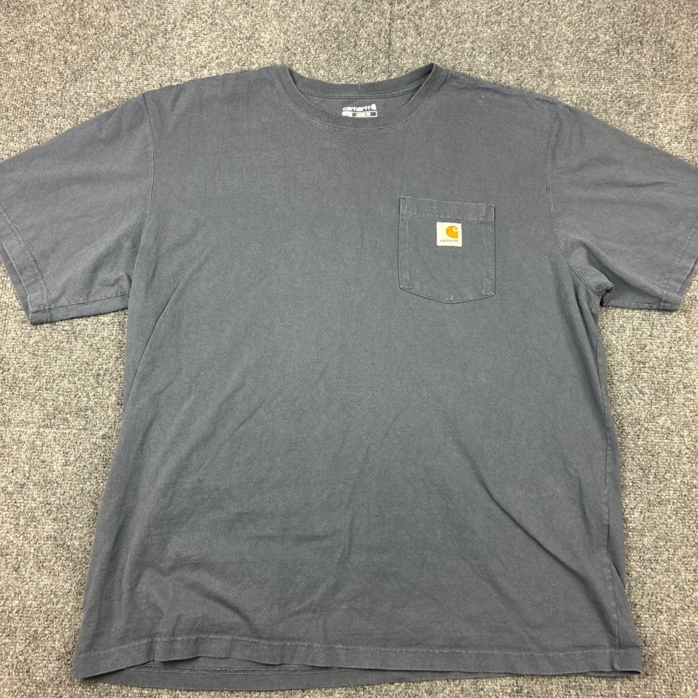 Carhartt Mens Size XL Loose Fit Short Sleeve Pocket T-Shirt Gray K87 Workwear